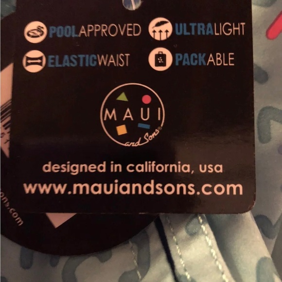 MAUI and SONS Mens Swim Shorts Size XL With Attached Shorts Lining Pull On New - Picture 7 of 7